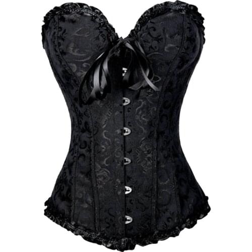 Corsets Bustiers Shapewear Lingerie Overbust Corset Lace Plus Size Brocade Floral Women Sexy Corset Vintage Victorian Fashion