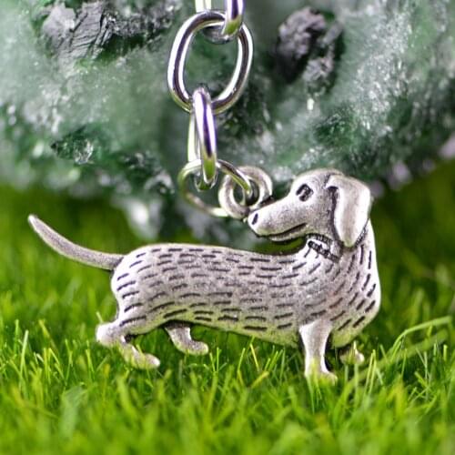 Cute Dachshund Keychain Pet Memorial Key Ring Dachshund Lover Gift Metal Hot Dog Weiner Owner Sympathy Key Chain Jewelry A187