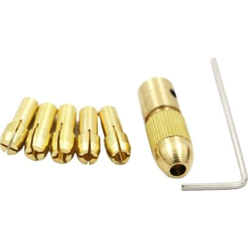 5pcs 0.5-3mm Small Electric Drill Bit Collet Micro Twist Drill Chuck Set PAK55