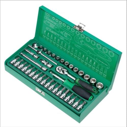 Professional 38Pcs Spanner Socket Set 1/4 inch Screwdriver Ratchet Wrench Kit Car Repair Tool Combination Repairing Hand Tools