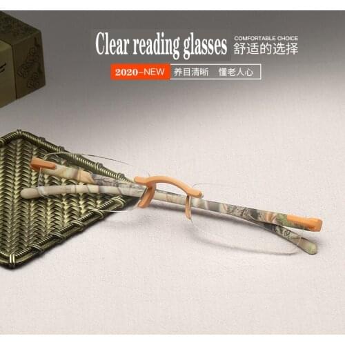 2020 new frameless small reading glasses men and women fashion reading glasses comfortable ultra-light reading glasses