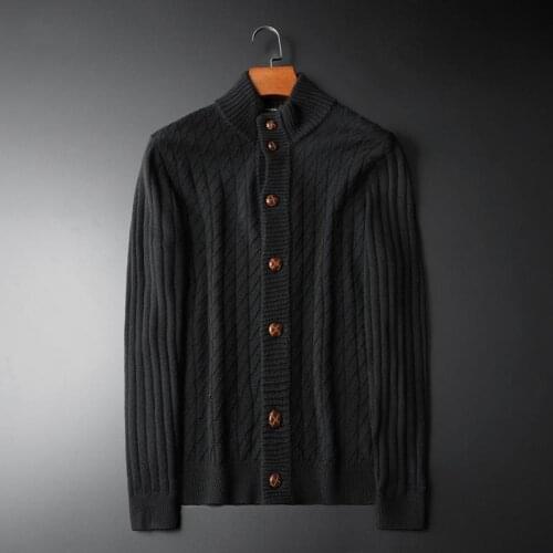 2021 spring and autumn new mens cardigan high-end fashion knitted sweater jacquard jacket youth plus size