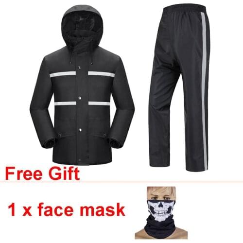 Raincoat Split Rain Suits Reflective Motorcycle Jacket and Pants with Cap Waterproof Chuva Moto Capa de Chuva Motociclista