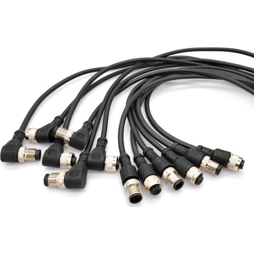 Sensor Connector M12 Waterproof plug Male&Female 4 5 8Pin +2m PVC line A Type