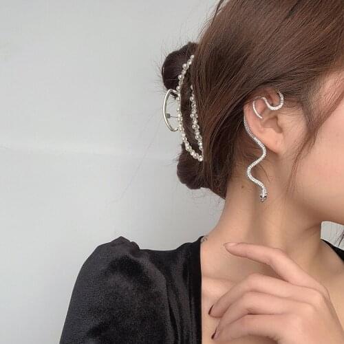 Snake earring ear cuff without piercing no hole goth hyperbole hanging earring for women girls cool jewelry 2021