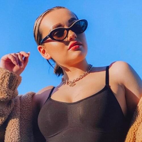 Cat eye acetate black frame sunglasses women fashion style Polarized gradient grey lens