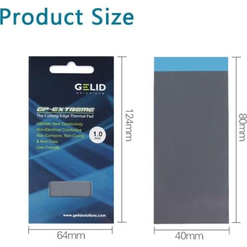 Thermal Mad GELID Notobook Heat Dissipation Silicone Pat For North South Bridge 12W/mk 80x40mm 0.5/1.0/1.5/2.0/3.0mm Thickness