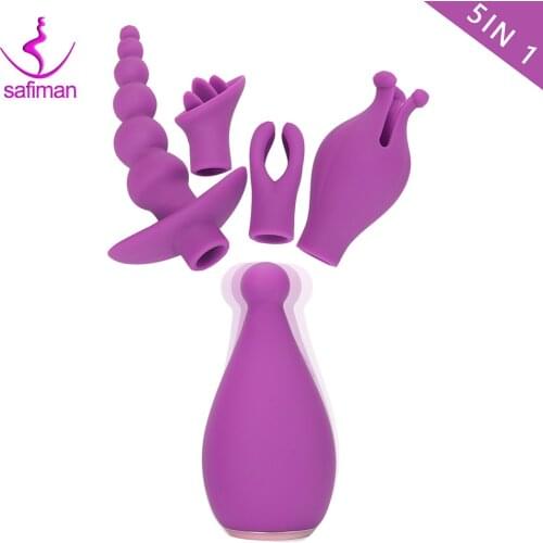5 in 1 G spot Dildo Vibrator Sex Toys for Woman Adult Nipple Clitoris Stimulator Anal Butt Plug Tongue Oral Sex Masturbators Cup