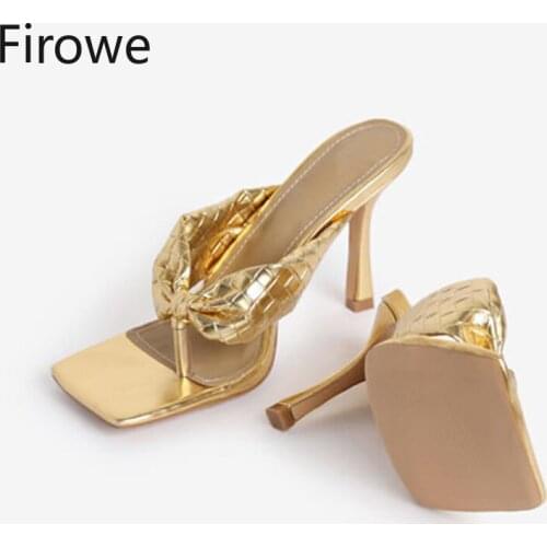 Firowe Women Fashion Flip Flop sandels for summer Stiletto High Heel slides Ladies slippers sapatos de mujer