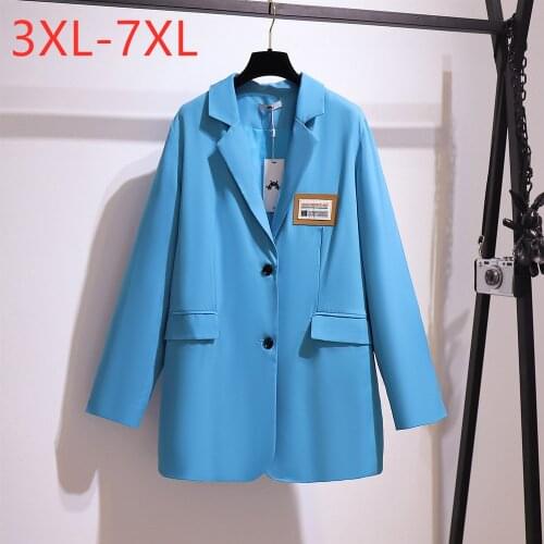 New Ladies Autumn Winter Plus Size Blazer For Women Large Casual Loose Long Sleeve Pocket Black Blazers Coat 3XL 4XL 5XL 6XL 7XL