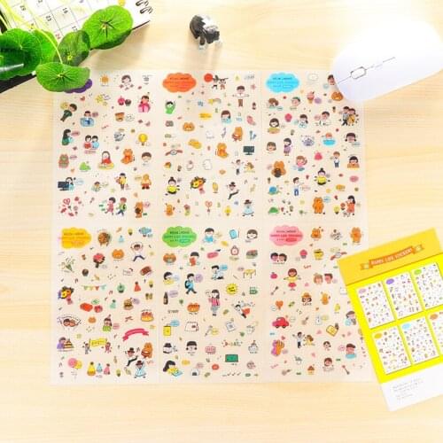 1set BZNVN Cartoon cute happy life PVC stickers diary decorative mobile stickers childrens DIY album stickers