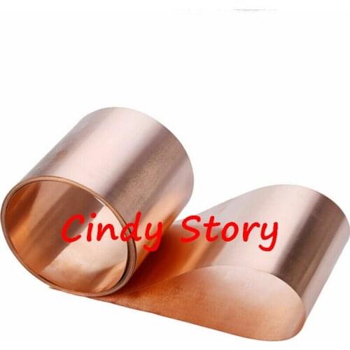 1PC 200 x 1000mm 99.9% Pure Copper Cu Metal Sheet Foil Plate 0.05/0.08/0.1/0.2/0.3/0.4/0.5/0.6/0.8/1mm Thickness