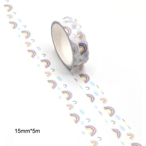 1pcs Creative Rainbow Washi Tape Adhesive Paper Tape School Office Supplies DIY Scrapbooking Decorative Sticker Tape 5m