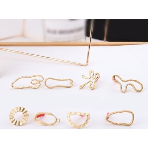 10pcs DIY Matt Gold Color Earrings Settings Handmade Hollow Earrings Base Stud Earrings Back for Jewelry Making Accessories