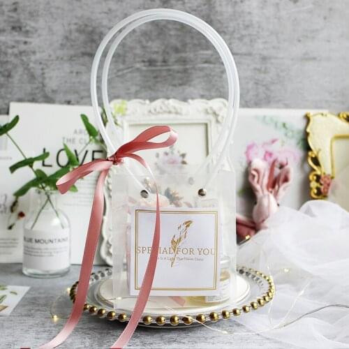 10pcs square Transparent plastic bag cosmetic packaging bags wedding birthday baby shower gift bag Flower bag bolsitas de papel