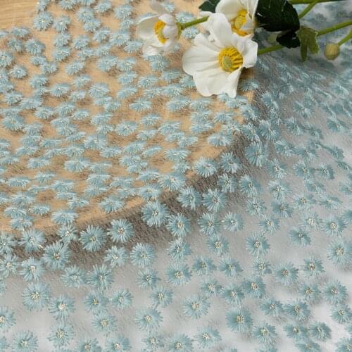 150cm x 50cm Little Daisy brick stone mesh embroidery spider web DIY lace fabric for dress window curtains Wedding dress