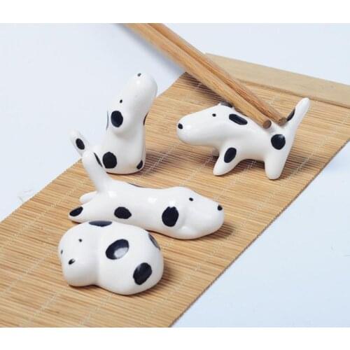 300PCS Japanese Kitten Fish Dish Puppy Bone Chopsticks Stand Ceramic Pendulum Chopstick Rack Craft SN2957