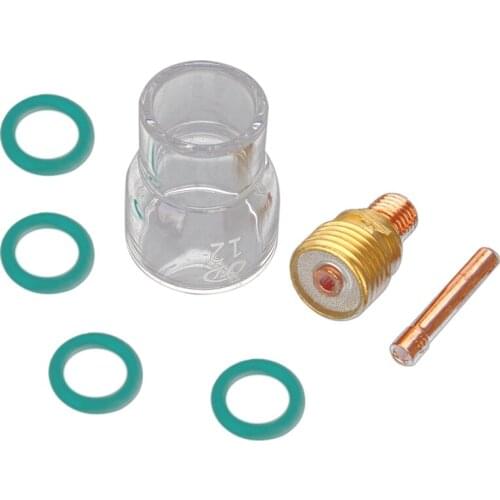 7Pcs/Set #12 Pyrex Glass Cup Kit Stubby Collets Body Gas Lens Tig Welding Torch For Wp-9/ 20/ 25 Welding Accessories CNIM Hot