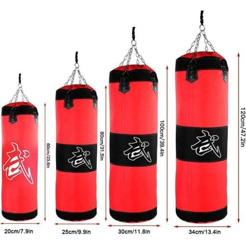 Body Building Unfilled Boxing Hanging Punching Sandbag Boxe Kick Boxing Martial Arts Fight Karate Fitness Punch Workout Sand Bag