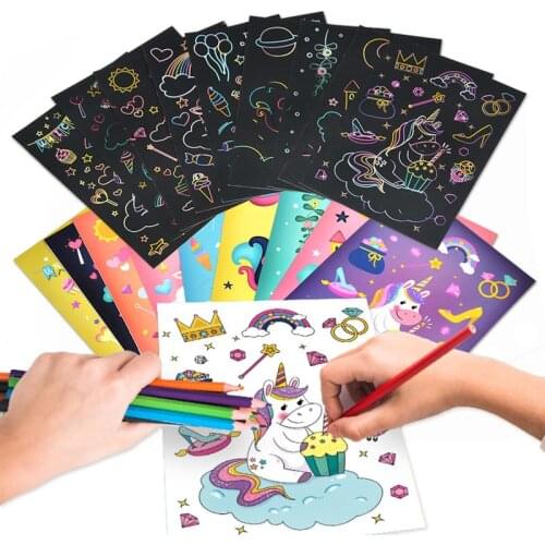 Childrens Magic Drawing Board Drawing Graffiti DIY Craft Paper Educational Toys Hand-painted Toys Parent-child Interactive Toys