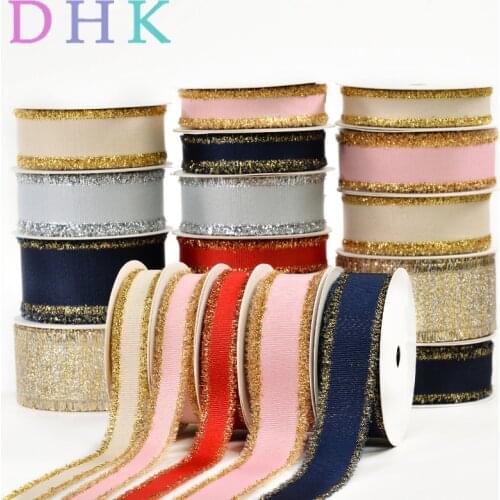 DHK 5yards gold silver purl grosgrain fringe Ribbon Accessory hairbow headwear decoration Wholesale DIY OEM E1626