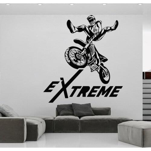 Extreme Motorcross Wall Sticker Motorcycle Racers Decal Bedroom Living Room Decor Motorcyclist Home Wall Decoration Art Mural