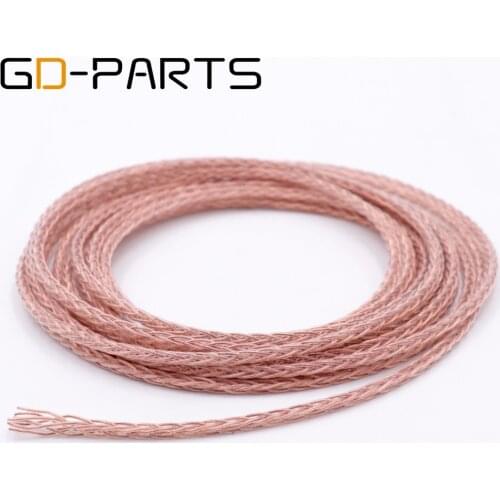 GD-PARTS Braided PTFE OCC Copper Headphone Wire HIFI Audio Stage Earphone Headset DIY Upgrade Cable 8 Cores 19 Strandsx0.12mm