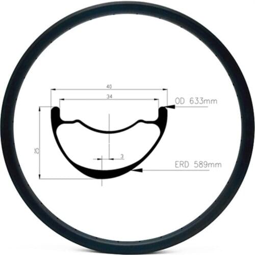 Graphene 29er carbon mtb rims disc tubeless AM 460g hookless 40x25mm Asymmetry carbon rim mtb disc bicycle rims