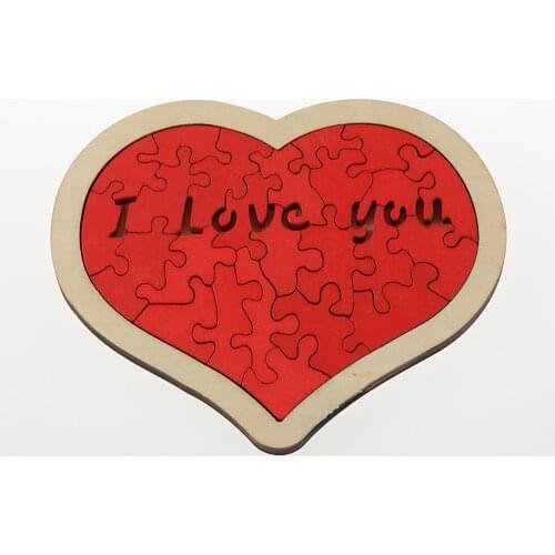 Building Block Puzzle Toys Heart Shape Quality Puzzle Adult Children Gift Wooden Jigsaw Toy Educational Game Toys For Girl Gift