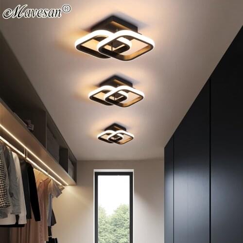 Round/Square LED Chandeliers For Balcony Corridor Aisle Bedroom Kitchen Gallery Indoor Home Aluminum Lights AC90-260V Fixtures