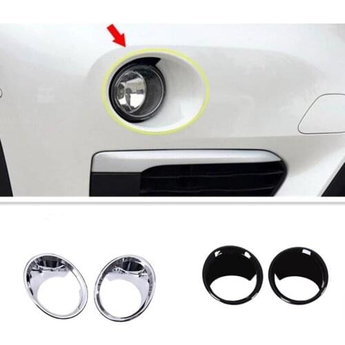 ABS Plastic Car Front Fog Light Lamp Hood Cover Trim Protector Accessories Fit For BMW X1 F48 2016 2017 2018 2019 Auto Styling