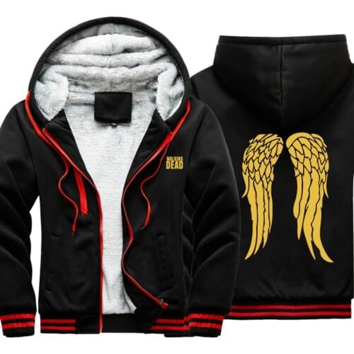 The Walking Dead Angel wings outwear windbreak Male Jacket warm hoodies men thick Camouflage Sleeve causal winter Mens Jacket