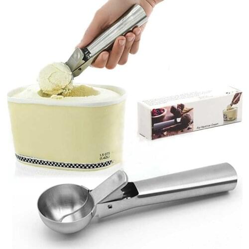Hot! Stainless Steel Ice Cream Scoop Ice Ball Maker Yogurt Cookie Dough Meat Balls Ice Cream Spoon Tools Watermelon Spoon