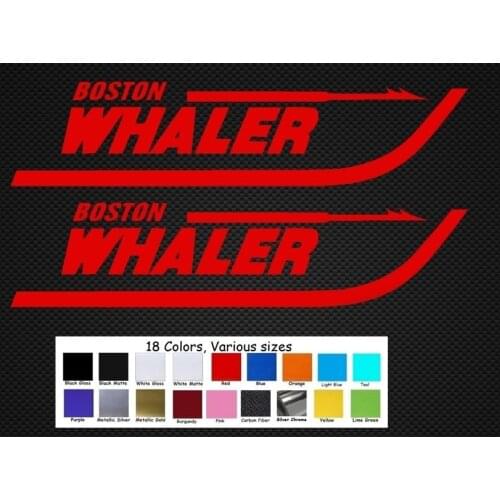 For 2Pcs Boston Whaler Boats Decal Set Stickers 11" Fishing Baitcaster Swim Bait Outboard Car Styling