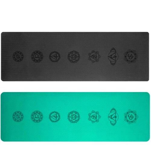 Non-slip TPE Yoga Mat Seven Chakras Pattern For Fitness Pilates Carpet Gym Exercise Sports Mats Exercise Pads