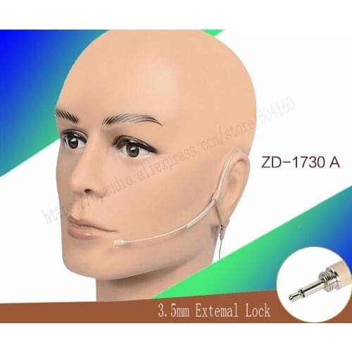 Invisible Flesh Color Single Earhook Condenser Microphone 3.5mm Screw Plug Headset Mic For Karaoke Wireless BodyPack Transmitter