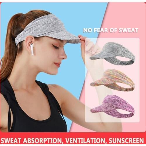 Nylon Empty Top Hat Outdoor Running Tennis Golf Unisex Empty Top Visor Cap Women Men UV Protection Sunscreen Hats