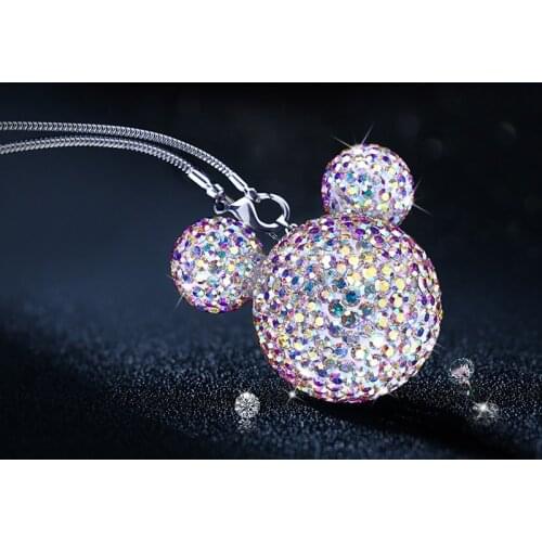 New Crystal Mouse Car Pendant Female Luxury Goods Creative Three-dimensional Full Crystal Car Bag Pendant Keychain