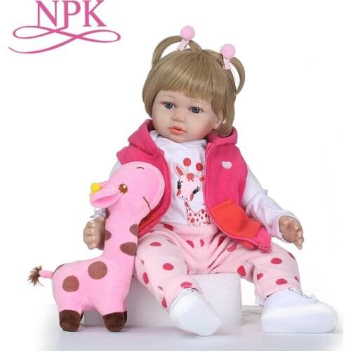 NPK 23'' New arrival Handmade Silicone vinyl adorable Lifelike toddler Baby Bonecas girl kid bebe doll reborn menina de silicone