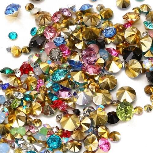 Wholesale Mixed Color Resin Rhinestones PointBack Glue On Beads2-8mm Diamond Jewelry Nail Art Wedding Dress Decoration DIY