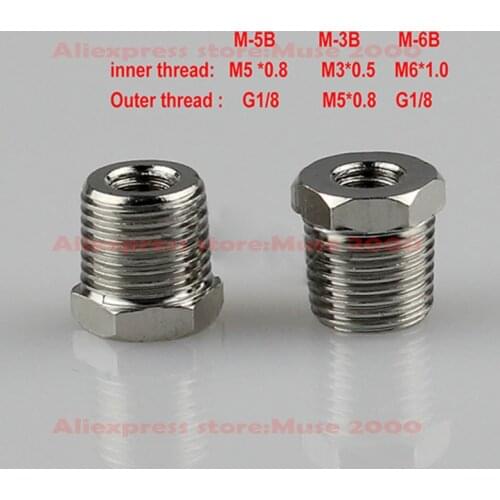 M-3B M-5B M-6B M3 M5 M6 G1/8 thread pitch converter Pneumatic Brass bushing tube jointcoupler copper Air Fitting SMC Vacuum