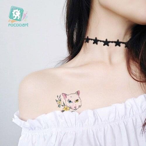 RC Series 2019 Body Art WaterProof Temporary Tattoo Stickers Cat flamingo pink Colorful Dance Small Fresh Flash Taty Tatoo