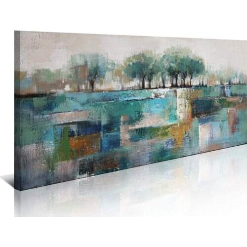 Hand painted Wall Art Abstract Picture Vintage Fantastic Painting Long Modern Canvas Artwork Contemporary Wall Art