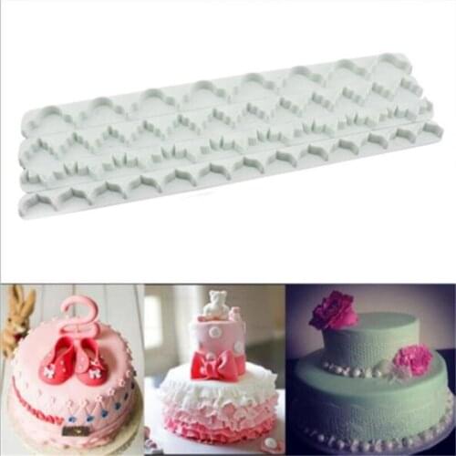 DIY Fondant Cake Embosser Flower Cookie Cutters Plastic Biscuit Molds Icing Embossing Decoration Cutter Cake Bakeware Tools