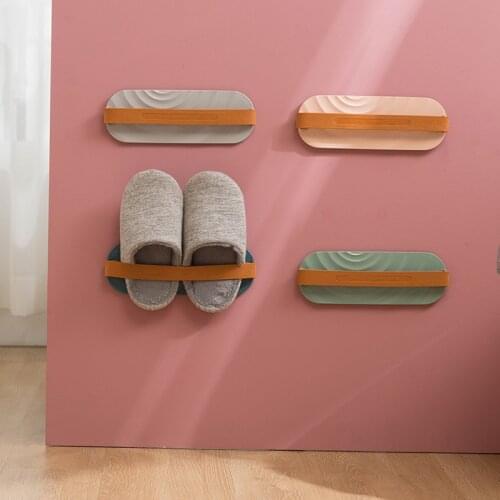 Bathroom Slipper Rack Wall Hangs Shoe Rack Plastic Shoe Storage Simple Toilet Shelf Holder Storage Organizer