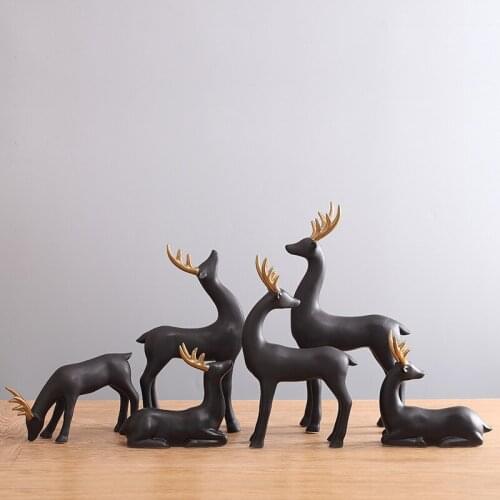 Nordic retro art elk creative ornaments statue sculpture resin home decoration accessories modern crafts wedding gifts