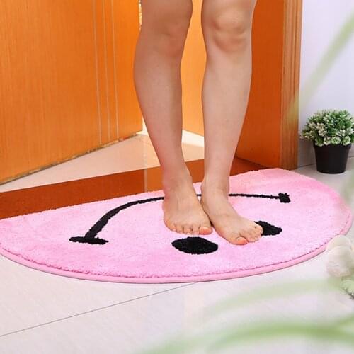 Smiley Bath Mat Anti-slip Entrance Doormat Absorbent Kitchen Floor Mats Thick Soft Bedroom Living Room Carpet Washable Area Rug