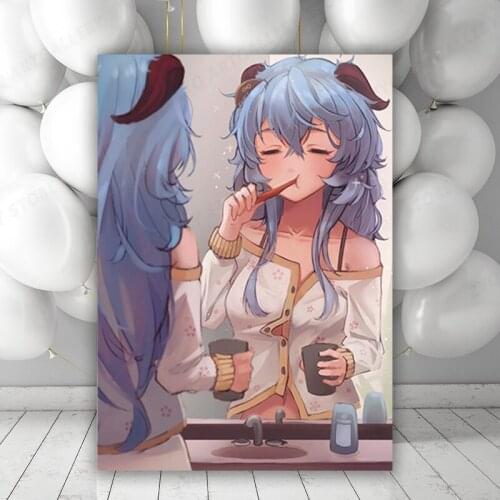 Modern Anime and Game Characters Art Wall Painting Genshin Impact Ganyu Poster Canvas Painting Bedroom Wall Decoration Cuadros