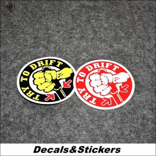 NO.L078 TRY TO DRIFT 3M Reflective Modified Stickers Car MOTO GP Waterproof Decals Racing Motorcycle