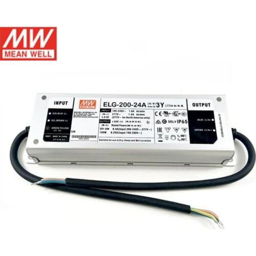 MEAN WELL ELG-200-24A-3Y 200W 8.4A 24V Adjustable LED Power Supply 110V/220V AC to 24V DC 200W waterproof Meanwell led driver